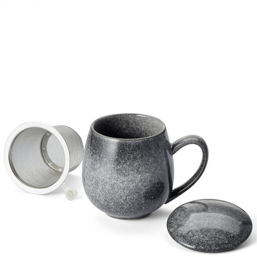 Saara, grau Keramik mit Reactive Glaze Kräuterteetasse mit Sieb