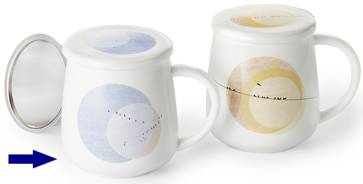 Pure Birds linker Becher Kräuterteetasse mit Sieb