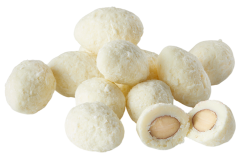 Kokosmandeln mit weißer Schokolade
